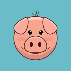 Cute and cool pig character animation, simple pig head animation.