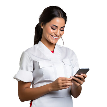 Generative AI image of a nurse on a transparent background