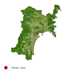 Miyagi, Prefecture of Japan Topographic Map (EPS)