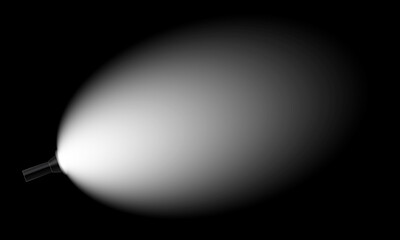 flashlight black background vector. spotlight ray on stage  dark room. 