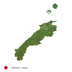 Shimane, Prefecture of Japan Topographic Map (EPS)