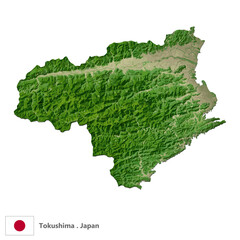 Tokushima, Prefecture of Japan Topographic Map (EPS)