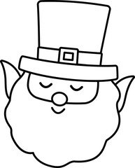 St Patrick's day Leprechaun head outline .Irish Elf head outline .