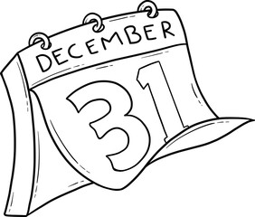 Line drawing of a desk calendar