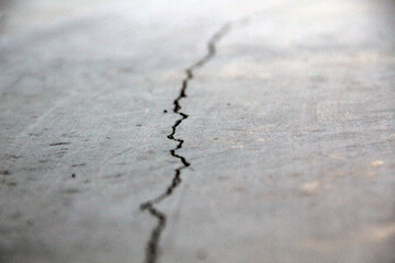Cracked Broken Concrete Pavement - obrazy, fototapety, plakaty