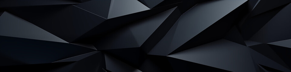 Shattered black 3D broken geometric abstract symphony - obrazy, fototapety, plakaty