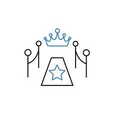 Red carpet concept line icon. Simple element illustration. Red carpet concept outline symbol design.