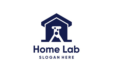 home lab modern negative space logo design