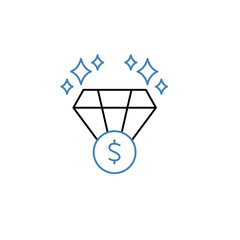 value concept line icon. Simple element illustration. value concept outline symbol design.