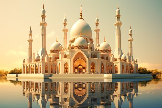 A Large White Building With Domes And Towers