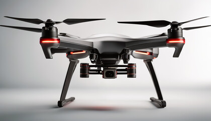 Quadcopter drone. Aerial drone. Quadcopter with digital camera. Flying aerial remote controlled drone. AI generated