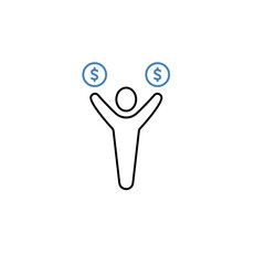 millionaire concept line icon. Simple element illustration. millionaire concept outline symbol design.