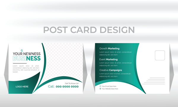 Modern Corporate postcard design template. amazing and modern postcard design. stylish corporate postcard design.