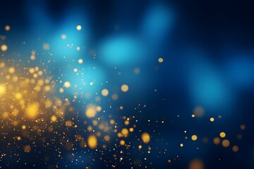 blue yellow glow particle abstract bokeh background