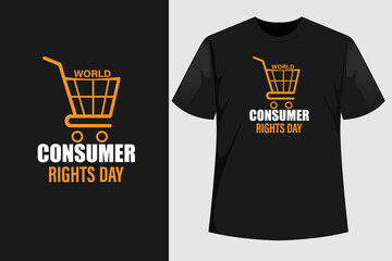World Consumer Rights Day T Shirt Consumer Rights Day Vector Design. - obrazy, fototapety, plakaty