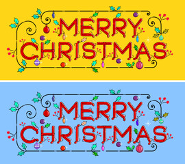 Joyful 'Merry Christmas' Card Illustration for Your Festive Creations