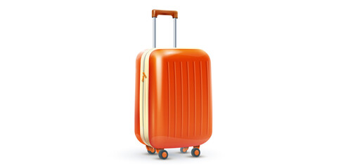 Realistic Travel Suitcase Bag  Vector, Vacation Plastic Suitcase With Wheel Illustration.

