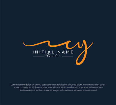 cy c y initial letter handwriting and signature logo