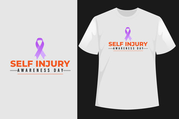 Vector illustration on the theme of Self Injury Awareness Day In honor of Adolescent t shirt design