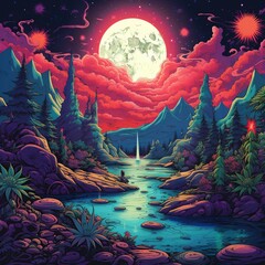 Stoner background, illustration, Generative AI
