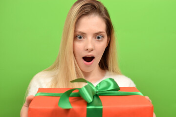 woman with gift box