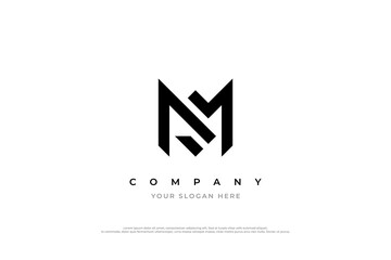 Initial Letter SM Logo or MS Monogram Logo Design