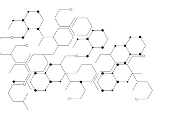 Hexagon geometric chemical pattern design,Molecular background