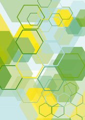 Geometrisches Muster, abstrakt, grün gelb blau IV
