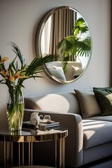 Close up of mirror in apartment