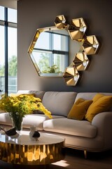 Close up of mirror in apartment