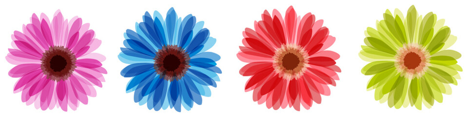 Set of different flower pattern elements vector eps 10 - obrazy, fototapety, plakaty