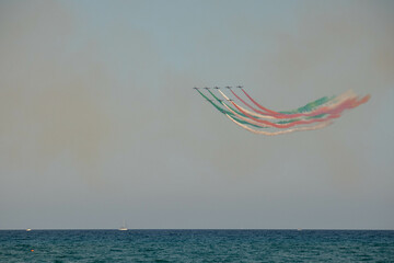 Esibizione delle Frecce Tricolore al Poetto di Cagliari, Sardegna