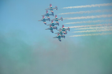 Esibizione delle Frecce Tricolore al Poetto di Cagliari, Sardegna