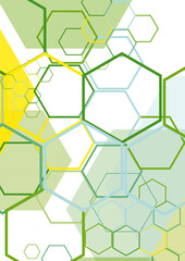 Geometrisches Muster, abstrakt grün gelb blau VII