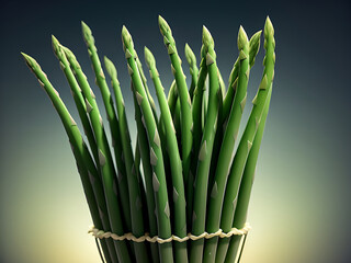 fresh and healthy green asparagus food. ai generated