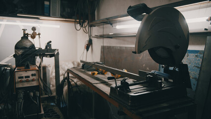Fototapeta na wymiar Interior of a workshop with machines and equipment