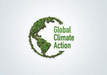 Global Climate Action. Earth day and environment day 3d concept background. Ecology concept. climate action concept background.
