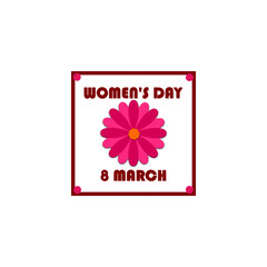 Happy Women's Day. Women's Day Flower icon isolated on transparent background