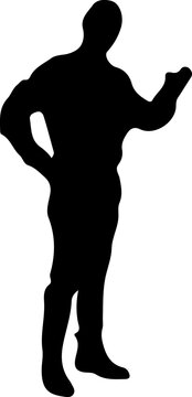 recommend clip art: A silhouette of a man holding up one hand.