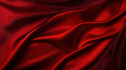 Obraz premium Black red silk satin. Beautiful soft folds. Shiny fabric. Dark luxury background with space for design. 