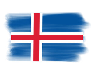 iceland flag with paint strokes