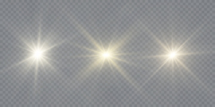 Light star white png. Light sun gold png. Light flash gold png. vector illustrator. summer season beach