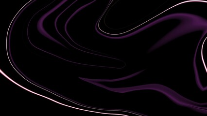 Abstract fluid 3d render holographic iridescent neon curved wave in motion dark background. Gradient design element for banners, backgrounds, wallpapers and covers.