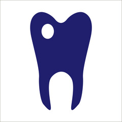 Sick tooth vector icon on white.