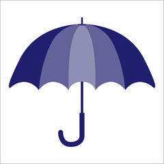 Vector Illustration. Blue umbrella icon. Blue umbrella isolated on white background. Cartoon style.