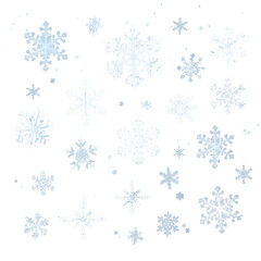 Snowflakes isolated on transparent background