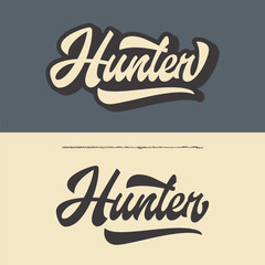 Hunter. Original Brush Script Font. Vector