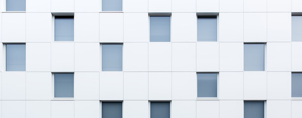 Multiple closed windows on a large office building. 
Modern facade. Windows of the business center.  - obrazy, fototapety, plakaty