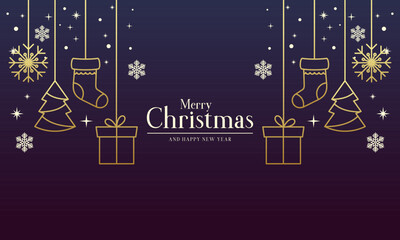 Elegant Christmas Decoration Banner Background with Christmas Decoration Elements