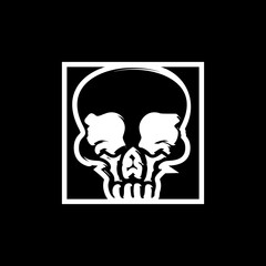 Cool skull logo. Skull vector illustration.
